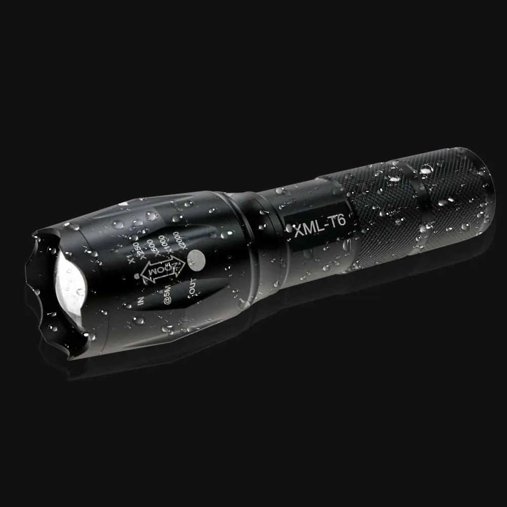 CREE XML-T6 Torcia Tattica 2000 Lumen Con Zoom E 2 Batterie Litio – Impermeabile Militare