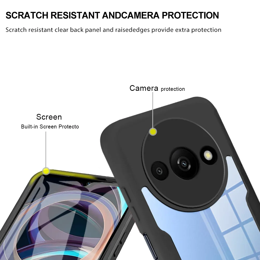 Phone Case 360&deg; Full Body Case for Xiaomi Redmi A3 Screen Protection Film Luxury Silicone Protection Hard Phone Cover