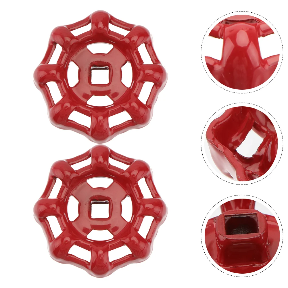 

2 Pcs Decorate Gate Valve Handle Bibs Outdoor Faucet Water Cast Iron Metal Wheel