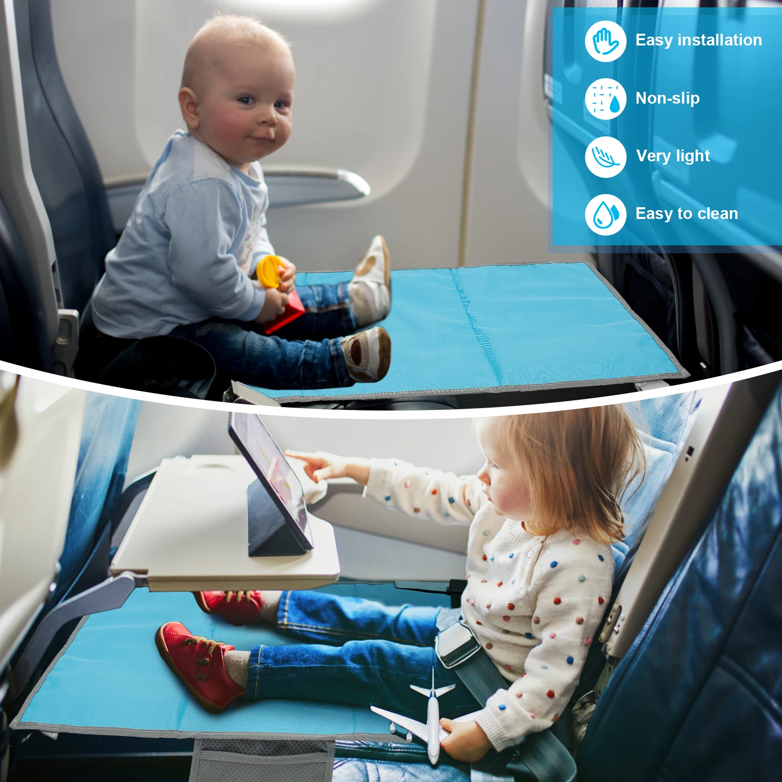Toddler Airplane Seat Extender Portable Airplane Foot Hammock Kids Plane Travel Foot Leg Rest Baby Footrest Bed
