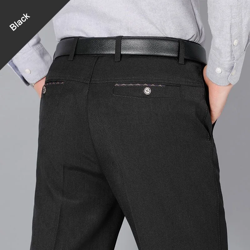 Business Pants Suit Pants Spring Autumn Men's Business Casual Pants Fashion Solid Thicken Trousers Male Brand Suit Pant Black Blue Gray Pant