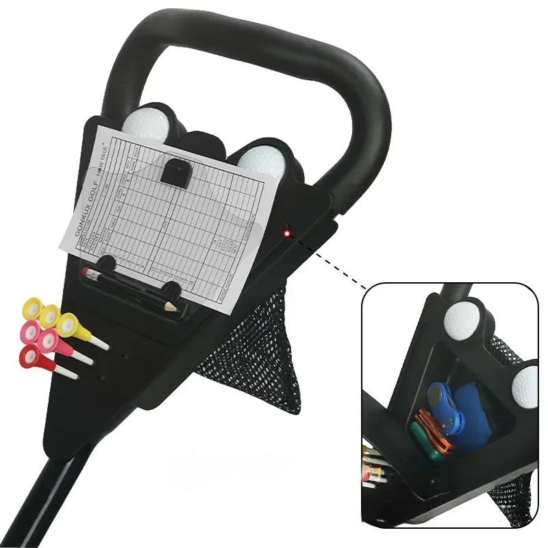 Golf Push Cart, 3 Wheels Folding Golf Cart with Foot Brake & Phone Holder & Waterproof Cooler Bag, Portable Lightweight