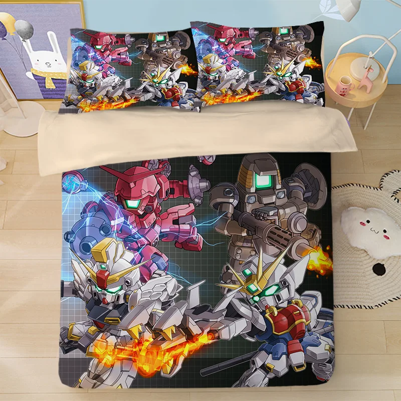 Bedding Sets GUNDAMS US/Europe/UK Size Quilt Cartoon Piece Bed Cover Duvet Cover Pillow Case 2-3 Pieces Sets 