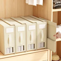Creative Bed Sheet Storage Box Clothing Fabric Sheet 4-piece Organizer Wardrobe Blanket Quilt Cover Non-woven Storage Box 1