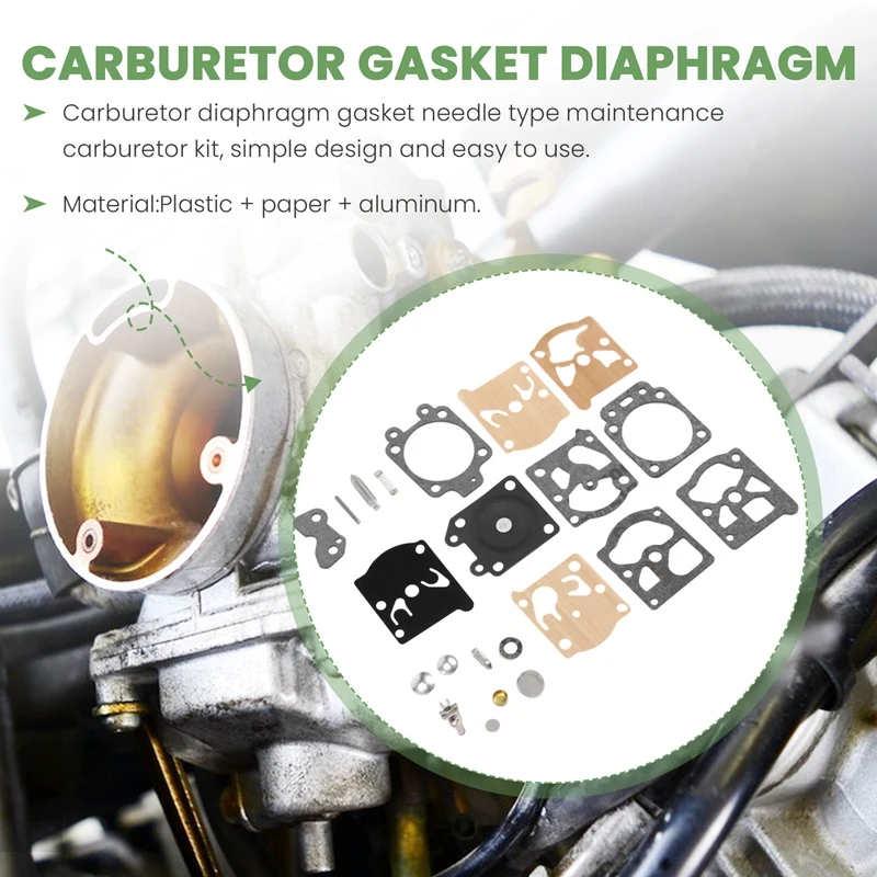 K20-WAT WA WT Fit For WALBRO Carburetor DIAPHRAGM GASKET NEEDLE REPAIR Carb KIT