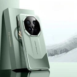 Custodia per telefono in pelle lucida con splicing in metallo - Cover rigida premium
