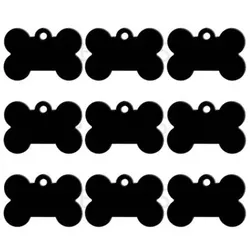 Bulk Pack of 20 Customizable Bone-Shaped Pet ID Tags with Personalized Engraving - 39x26x1mm (Black 916)