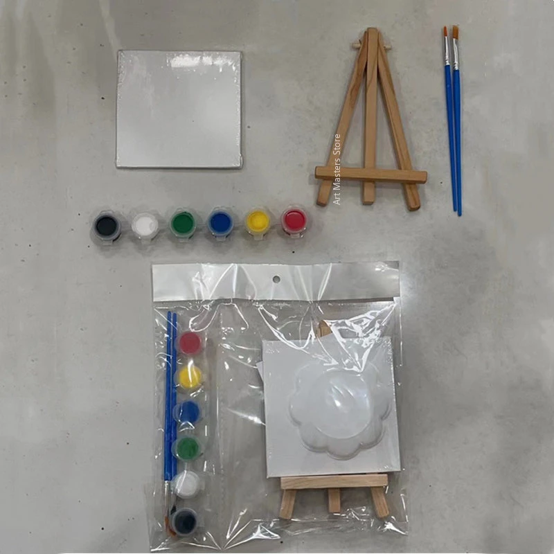 NIECHO Conjunto de pintura acrílica para crianças/iniciantes – Kit de  pintura artística com 28 peças, suprimentos com mini cavalete de mesa, 3  telas, 10 pincéis, 12 tintas, paleta e bolsa de transporte