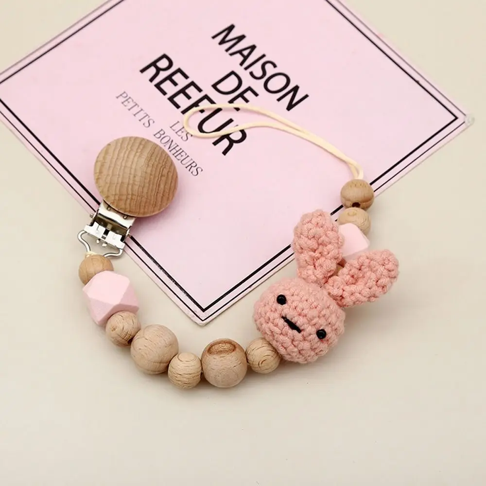 

Anti-drop Soother Holder Food Grade Beech Wood Non-slip Pacifier Clips Chains Nipple Holder Baby Pacifier Chain Molar Chain