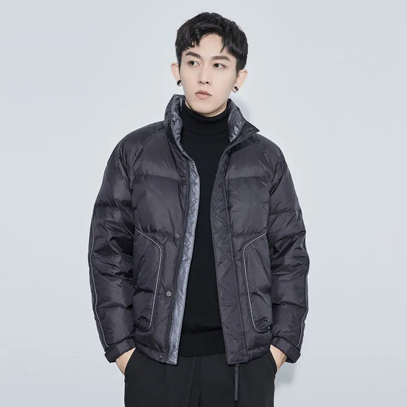 Men's short lightweight down jacket 2022 winter new Korean version loose warm white duck down jacket genuine top