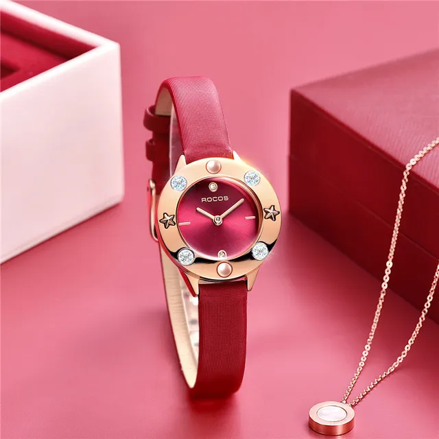 ROCOS Women's Quartz Watch Fashion Ladies Quartz Diamond Wristwatch Elegant Female Dress Small Ultra-thin Watch R0236L 1