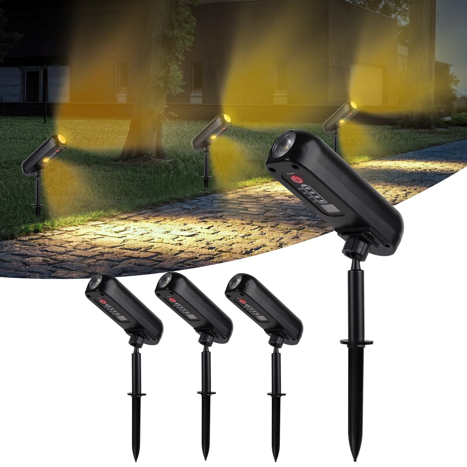 1-4PCS Solar LED Light Outdoor Solar Wall Light IP65 3000K Garden Light Solar Spotlights Solar Uplights for Trees Pathway Yard