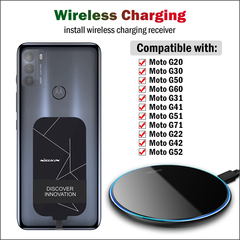 Qi Wireless Charging For Motorola Moto G20 G30 G50 G60 G100 G31 G41 G51