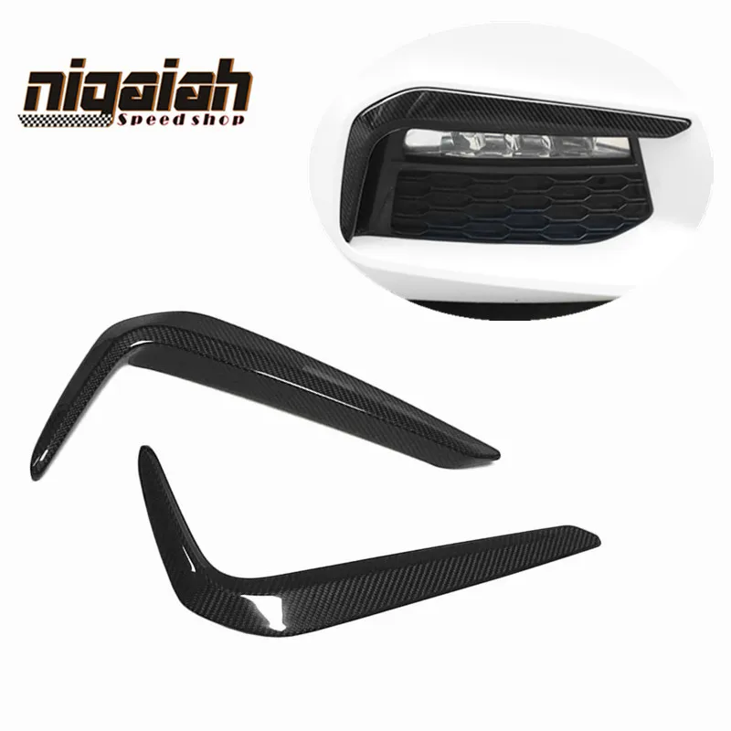 

2pcs Dry Carbon Fiber Front Fog Light Lamp Eyebrow Eyelid Cover Trim For BMW 5 Series G30 G31 G38 Sport Version Car Front Bumper
