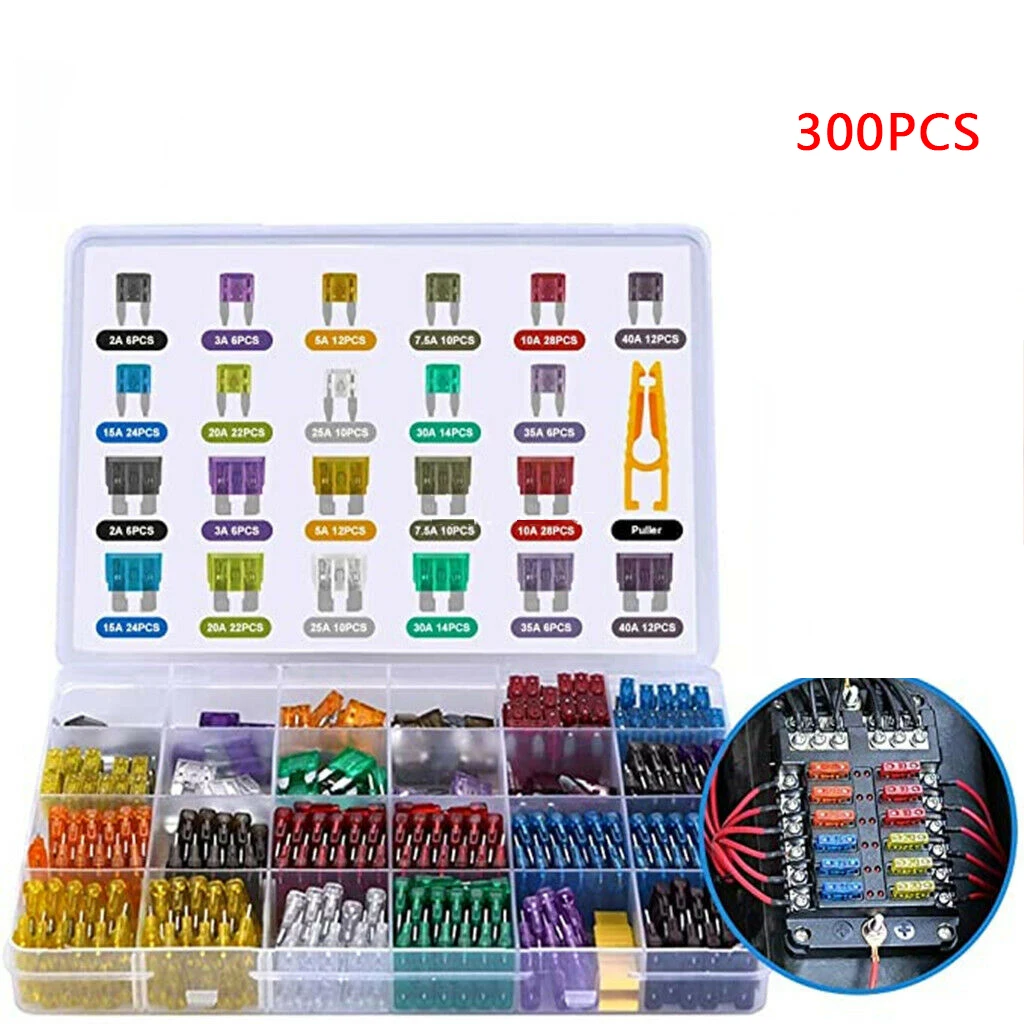 300/50/165/242pcs Car Blade Fuse Assortment Kit Mini Small Medium Size Set Auto Truck Automotive 5/7/10/15/20/25/30A | Обустройство