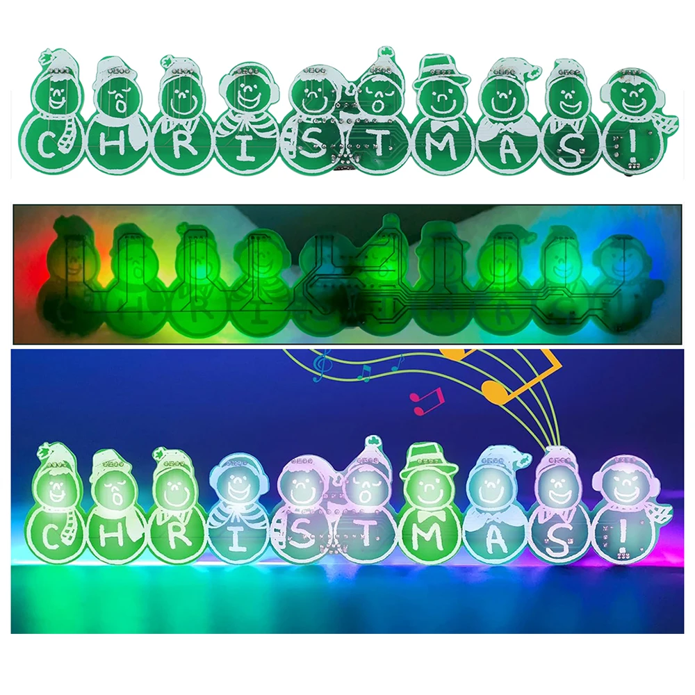 

DIY Electronic Kit with LED Flashing Lights Snowman Soldering Project Practice For Beginner School Students STEM Teach