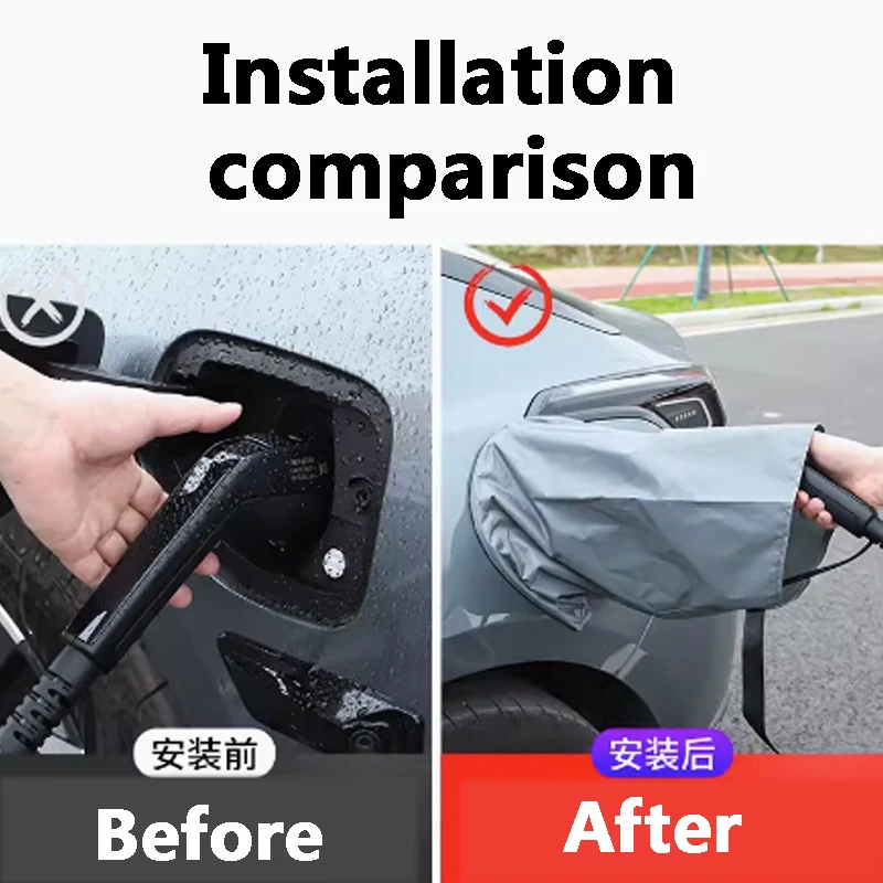 For Zeekr 001 Car Charging Port Rain Cover Fast and Slow Charging Port Vehicle Rain Waterproof Cover car charging port cover