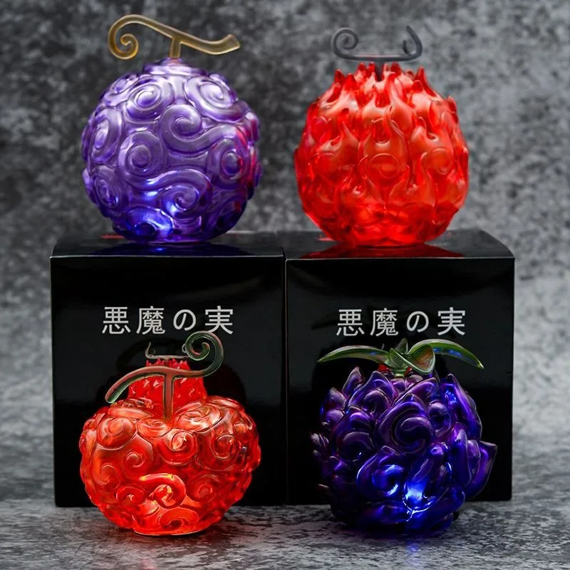 Gk One Piece Devil Fruit Model Op-Op Fruit Flame-Flame Fruit Serie Luminosa Figura Modello Camera Da Letto Ornamenti Giocattoli Per Bambini