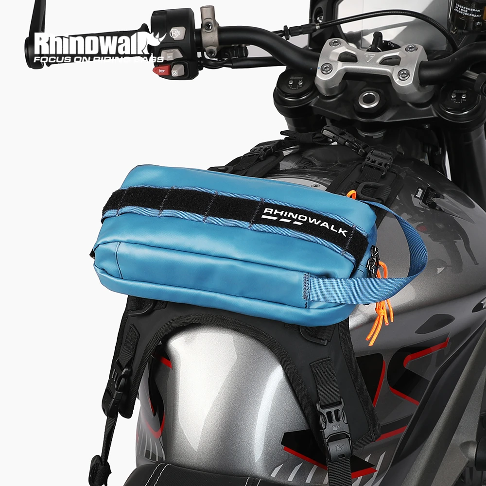 Bolsa para tanque de motor Rhinowalk 2,4L Bolsa para tubo frontal de motocicleta Bolsa lateral para motocross Bolsa para armazenamento de ferramentas Bolsa de ombro portátil