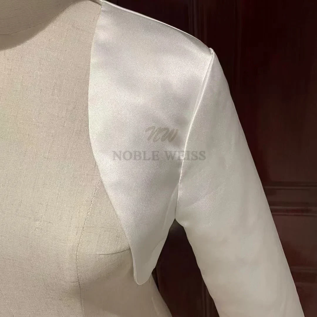 Long Sleeve Wedding Jacket Wraps Bolero Satin Women Cheap Bride Cape Bridal Wrap Shrug Customized