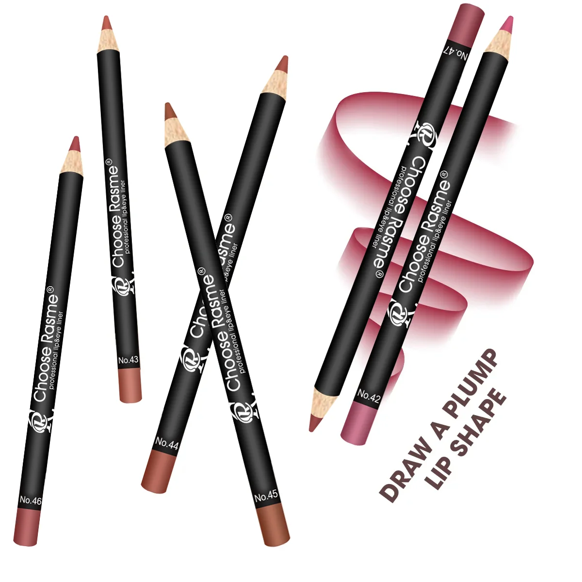 6-color versatile lipliner plump, bright, moist, natural, waterproof, durable and easy to apply lip liner