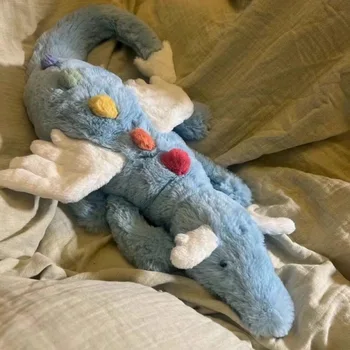 New 50cm Interactive Snow Dragon Plush Pillow Pet Blue Golden Dragon Doll Cute Cat Toy For Children Play Home Ornaments Decor