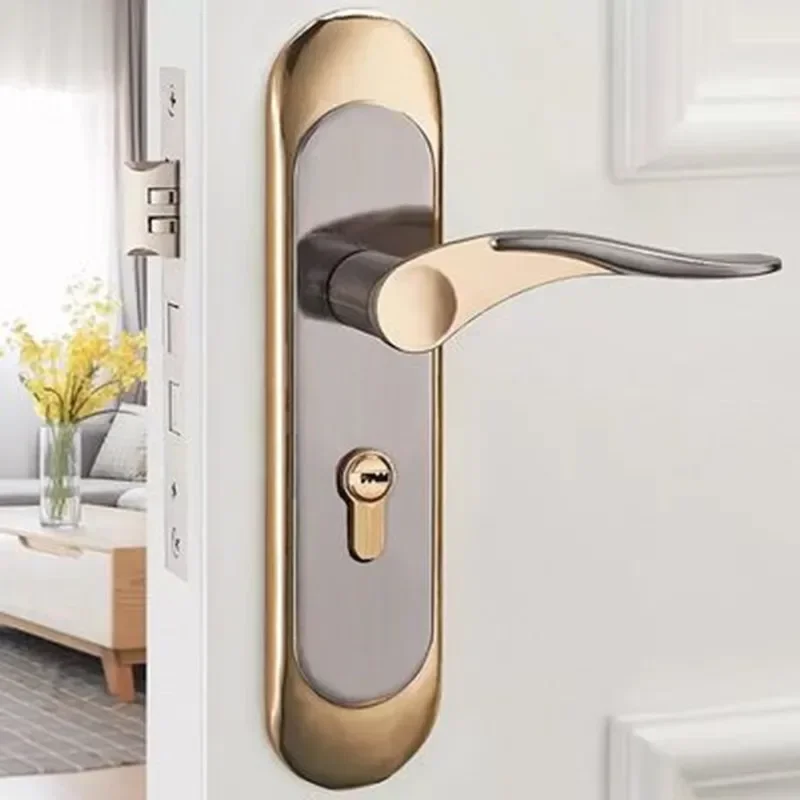 Alumínio Durável Silencioso Interior Door Lock Chave de Desbloqueio para Segurança Home Porta Anti-roubo Sala de Estar Interior do Quarto e Cozinha