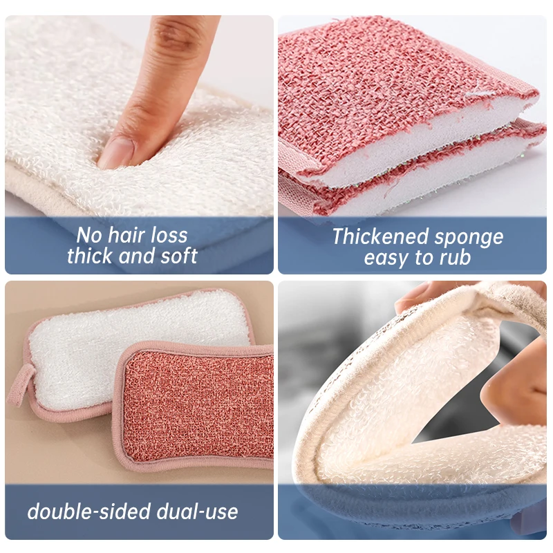 Top-Spring microfiber dish cloths with scrub side kitchen rags for washing  dishes with scrubber cleaning cloth dishcloths with scrubbing