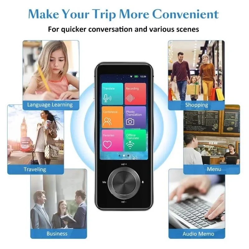 Language Translator M9 Translator Device 137 Languages Intelligent Translator Real-time Voice Recording Text Translate Machine Supports 16 Offline