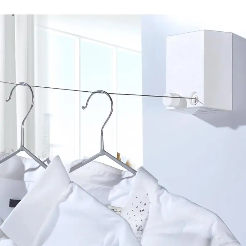 

Household Storage Tools Retractable Clothes Drying Rack Rope Clothesline Heavy Duty Portable Clothes Dryer with Steel Rope