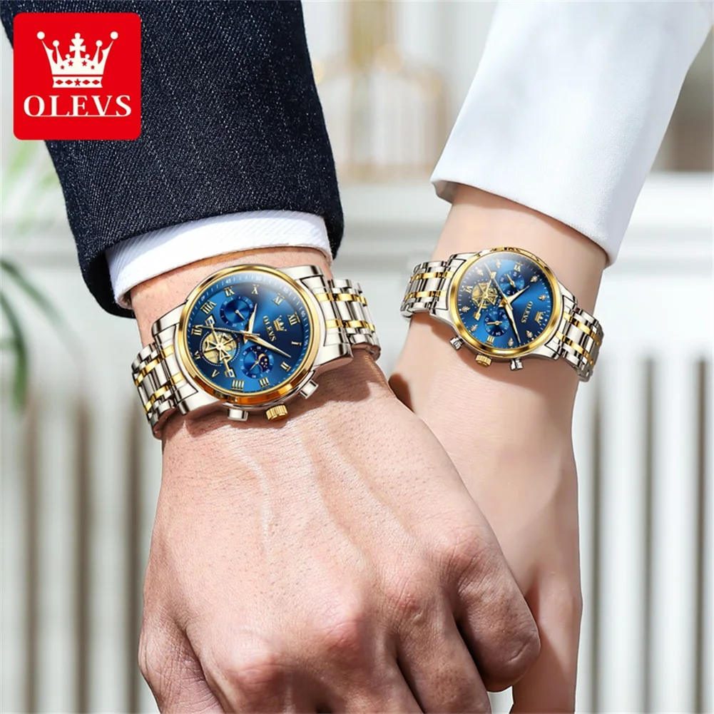 Quartz Couple Watch Waterproof Watch Lover Gift Nightglow Classic Date Week Clock His or Her Set