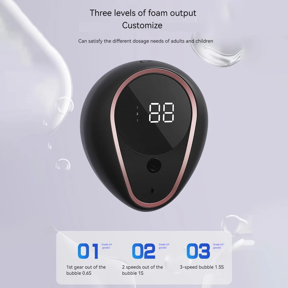 Wall-mounted Automatic Foam Soap Dispenser 300ML Touchless Rechargeable Sensor Soap Dispenser for Bathroom Kitchen Office