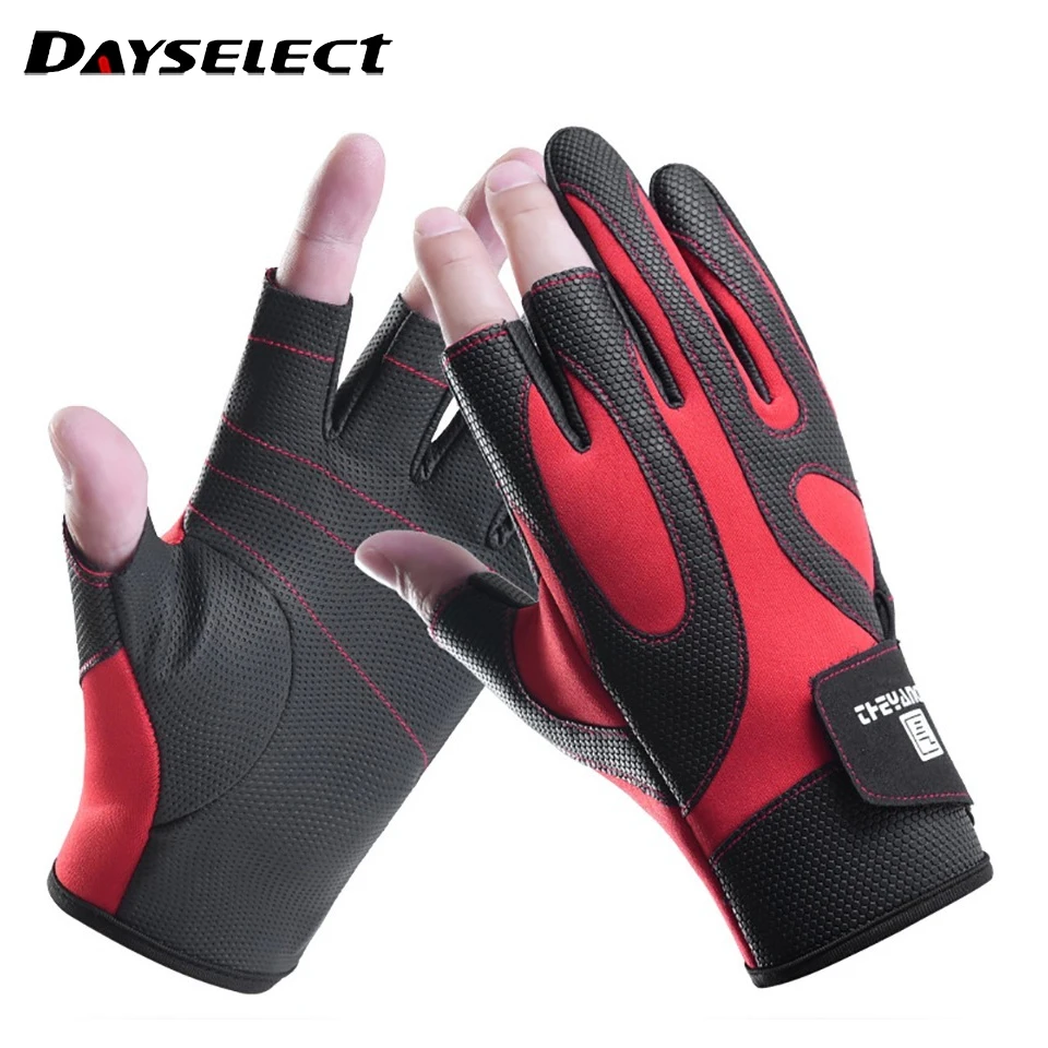 Autumn Winter Outdoor Sport Fishing Gloves Waterproof Fleecing Show Three Fingers Anti-slip Wear-resistant