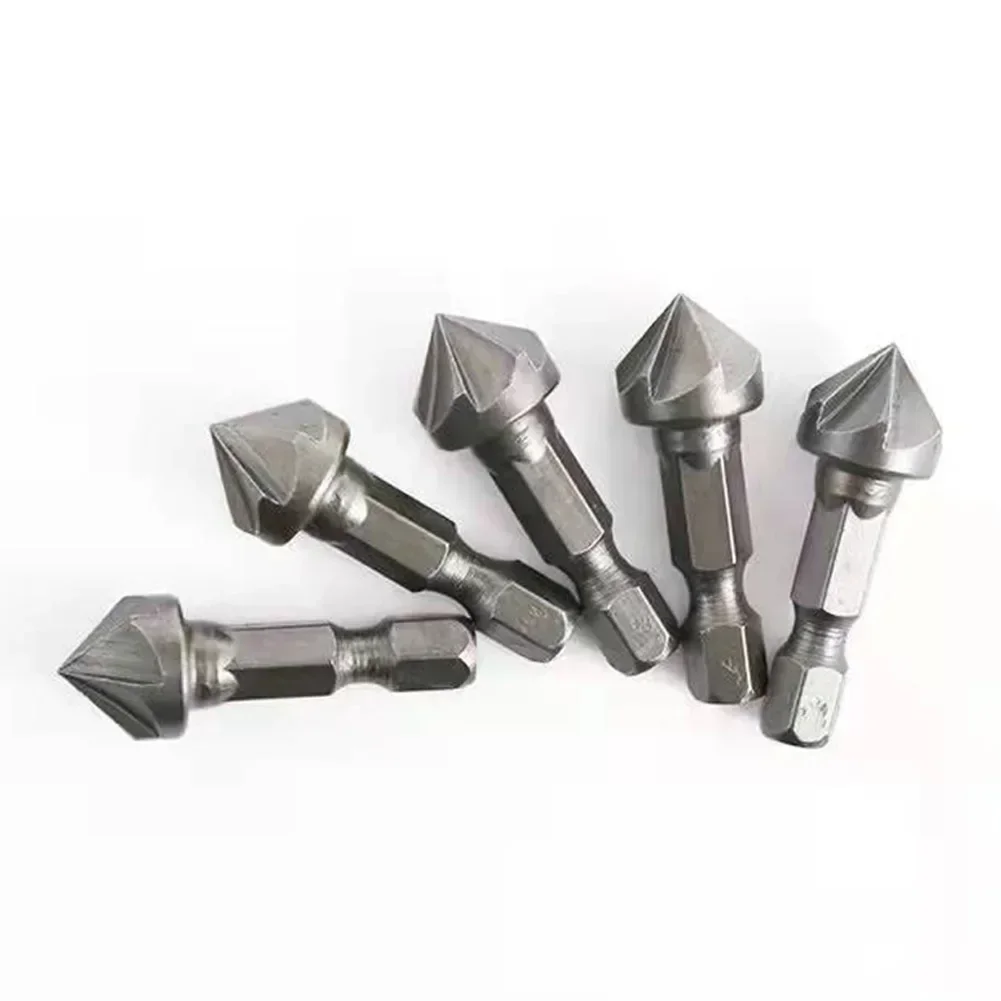 Driller 6-slot Countersunk Five-edge Chamferer Hexagonal Shank Tools 1PC For Carpentry In Wood Woodworking Tools Hand wood carving tools,carving chisel set