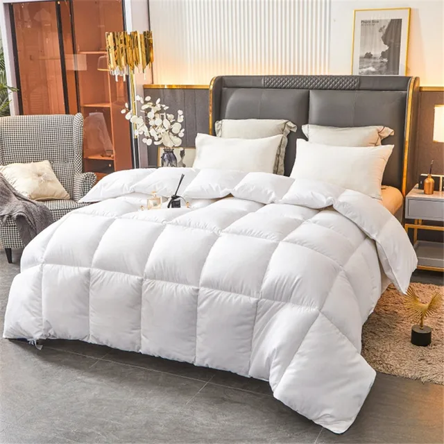 Couette en duvet d'oie Imitation d'hiver, couette d'hôtel cinq étoiles, Super douce et moelleuse, simple, automne et printemps, couverture matelassée 3