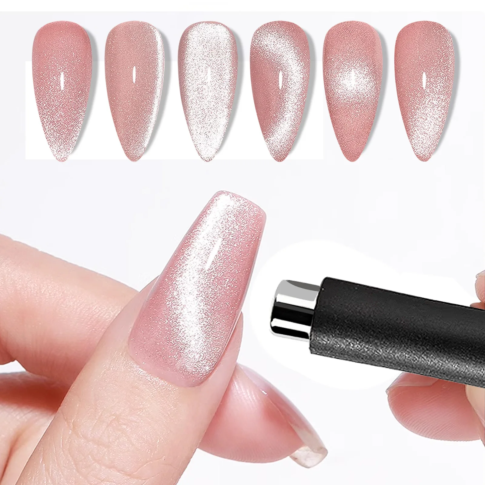 Magnetic Nail Art Tools Nail Art Cylinder Magnet for UV/LED Gel Special Designed Silicone Case Strong Nail Magnetic Stick Convenient Manicure Tools