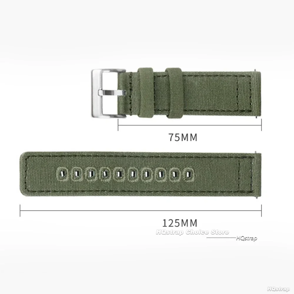 Canvas Nylon Quick Release Watch Strap with Pin Buckle