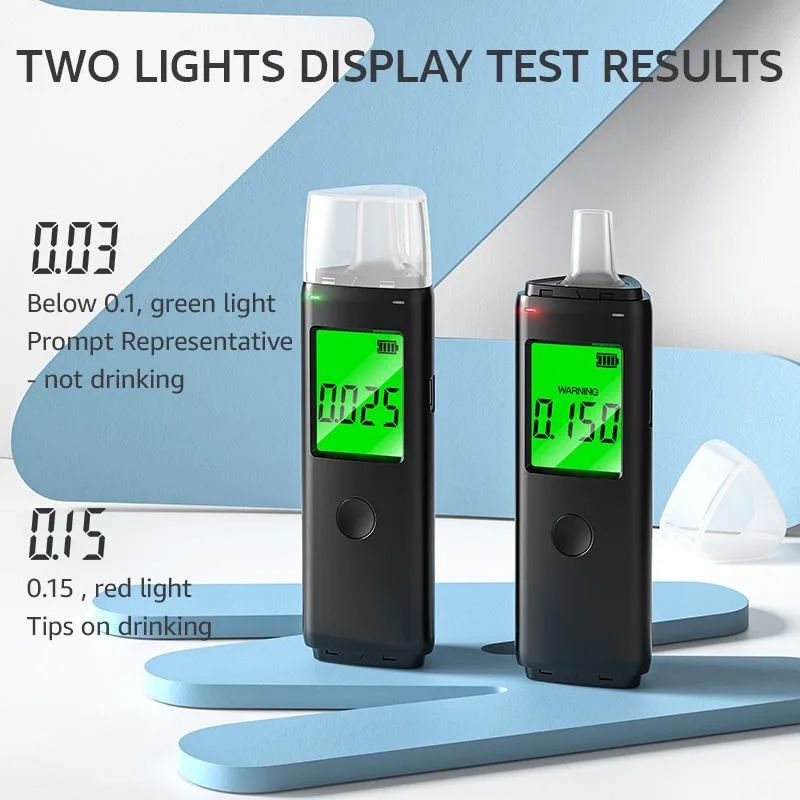 Breath Alcohol Tester Digital Display Breathalyzer Professional Alcohol Detector Rechargeable Alcotester Drunk Driving Test