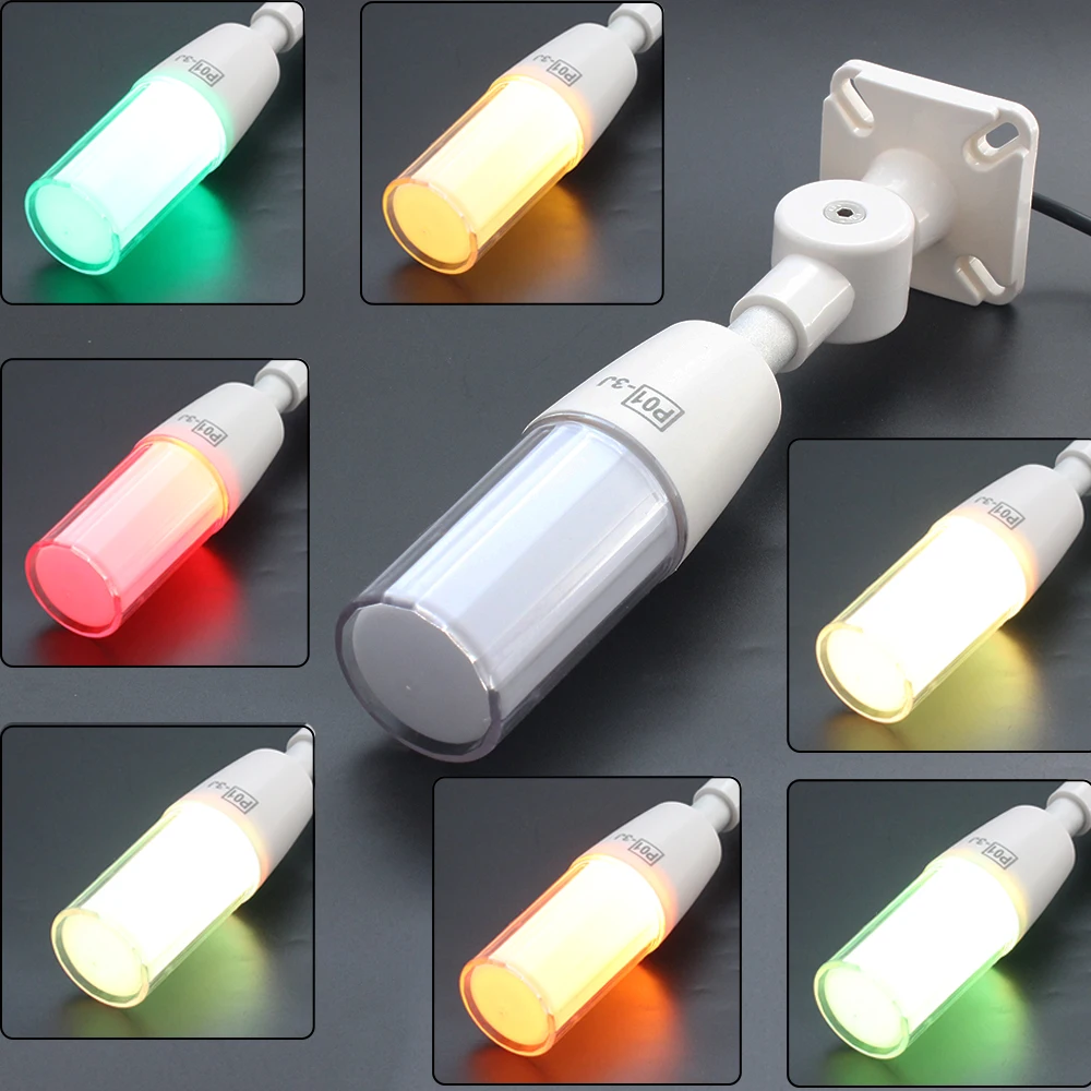 LED Three-Color Signal Indicator Lamp DC24V Smart Fold industrial Warning Light For CNC Machine Sound light Alarm Buzzer AC220V