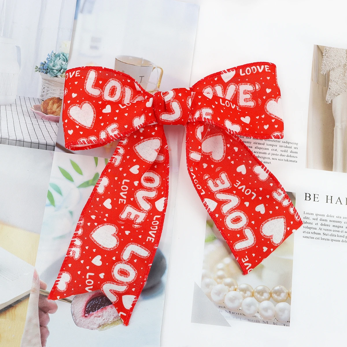 Valentine Love Festive Cute Cartoon Wired Edge Lron Wire Edge Ribbon 63MM  5Yards 221211-1 Party DIY Bow Cap Decoration Materials - AliExpress