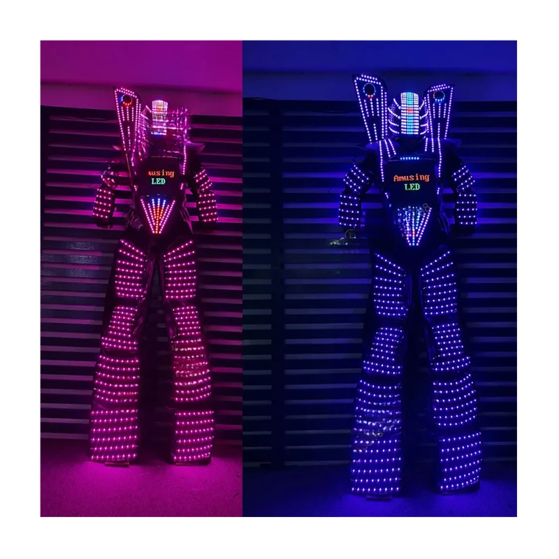 

Chest Digital Screen robot suit party led costume stage clothes luminous costume for dance performance