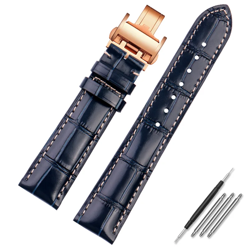 thumbnail image 1 of Correa de reloj para Longines Masters Collection L3 L4 L2.628/L2.673, de piel de vaca, con hebilla de mariposa, correa de reloj de 19, 20 y 21 mm, 1 of 5