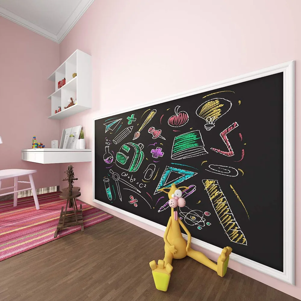 Pizarra decorativa Mural de PVC, pegatinas de pizarra, tablero de tiza,  pegatina de pared borrable para habitaciones de niños, dormitorio, oficina,  45x200cm - AliExpress, image size:1000x1000