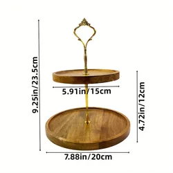 Premium Japanese Solid Wood Tray - Multi-Size High-Value Fruit and Snack Plate Wholesale - 6 Inches (Double-layer gold)