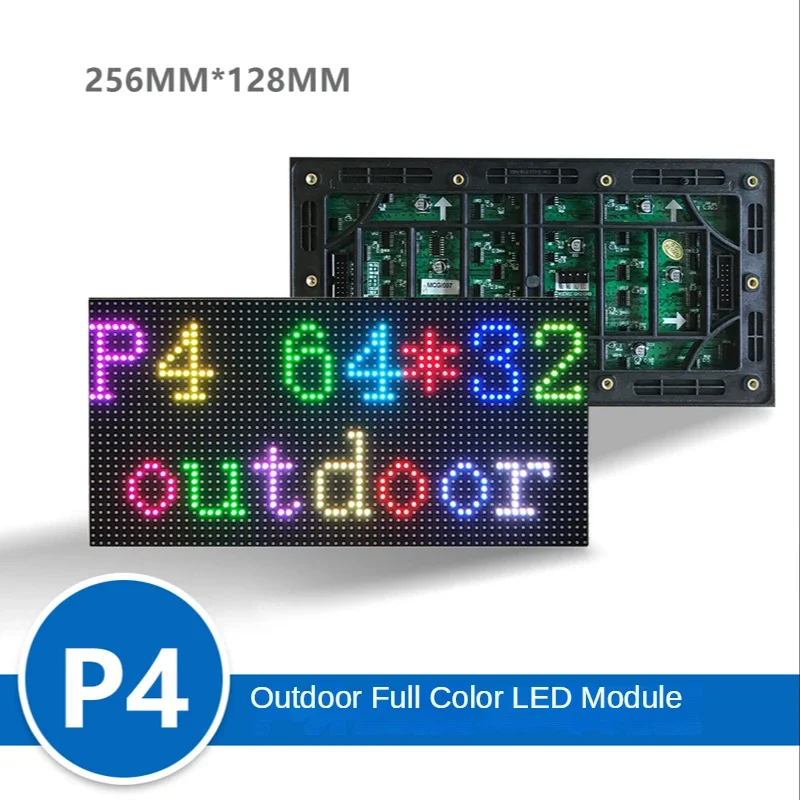 Outdoor P4 LED Screen Panel Module 256*128mm 64*32 Pixels 1/8 Scan 3in1 SMD RGB Full Color P4 LED Display Panel Module