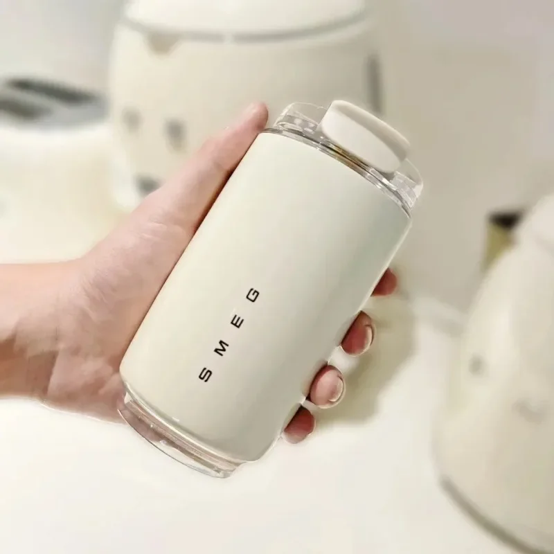 SMEG 텀블러 보온병 컵, 유백색 커피 머그잔, 절연 물병, 여행 스테인레스 스틸, 자동차 진공 플라스크, 마시는 주전자