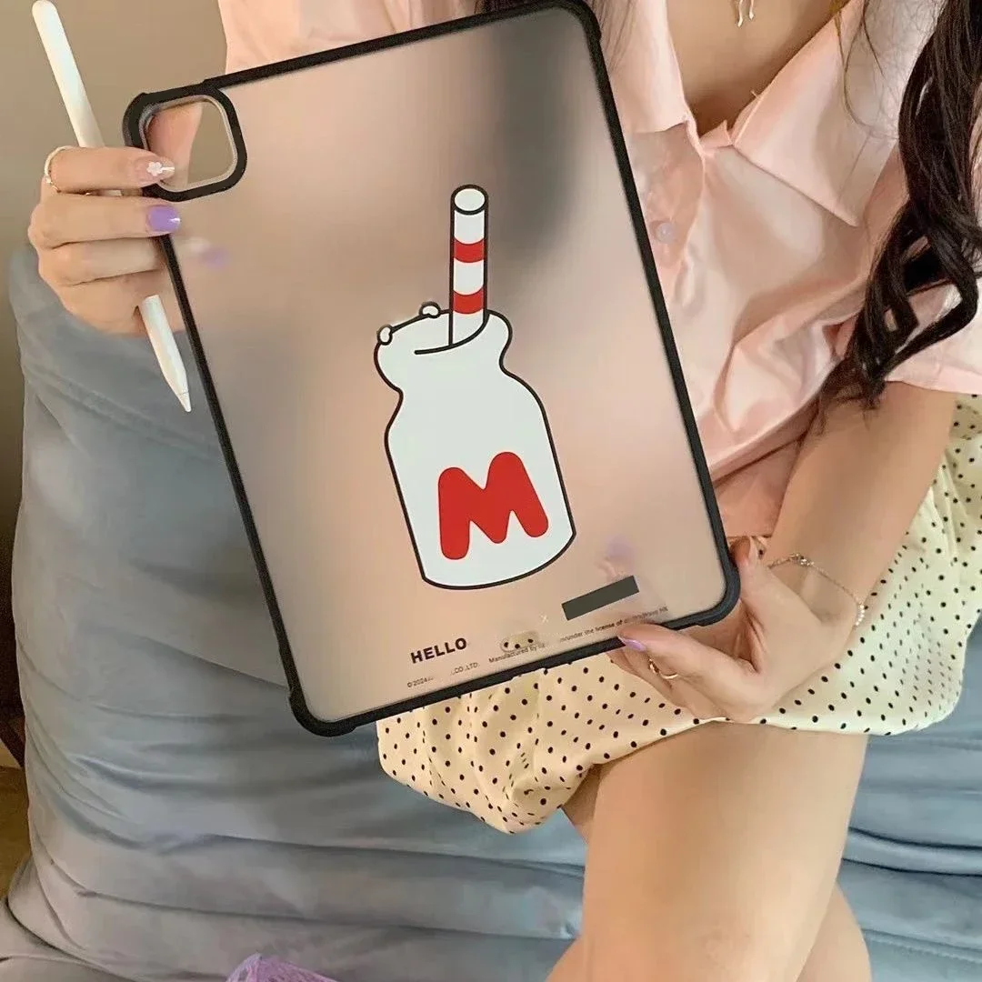 

Cartoon Cat Acrylic iPad Case for iPad Air 4 Air 5 10.9inch iPad Pro 2020 2021 2022 11inch 12.9inch Protective Cover Shell