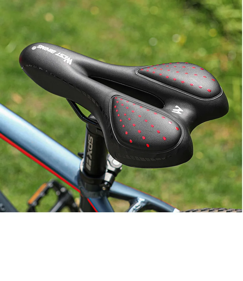 ZONIE Selle De Vélo VTT Montagne Route Siège De Vélo en Cuir PU Rempli De  Gel Coussin De Cyclisme Confortable Antichoc Selle De Vélo Offre Spéciale Selle  vélo (Color : Black) 