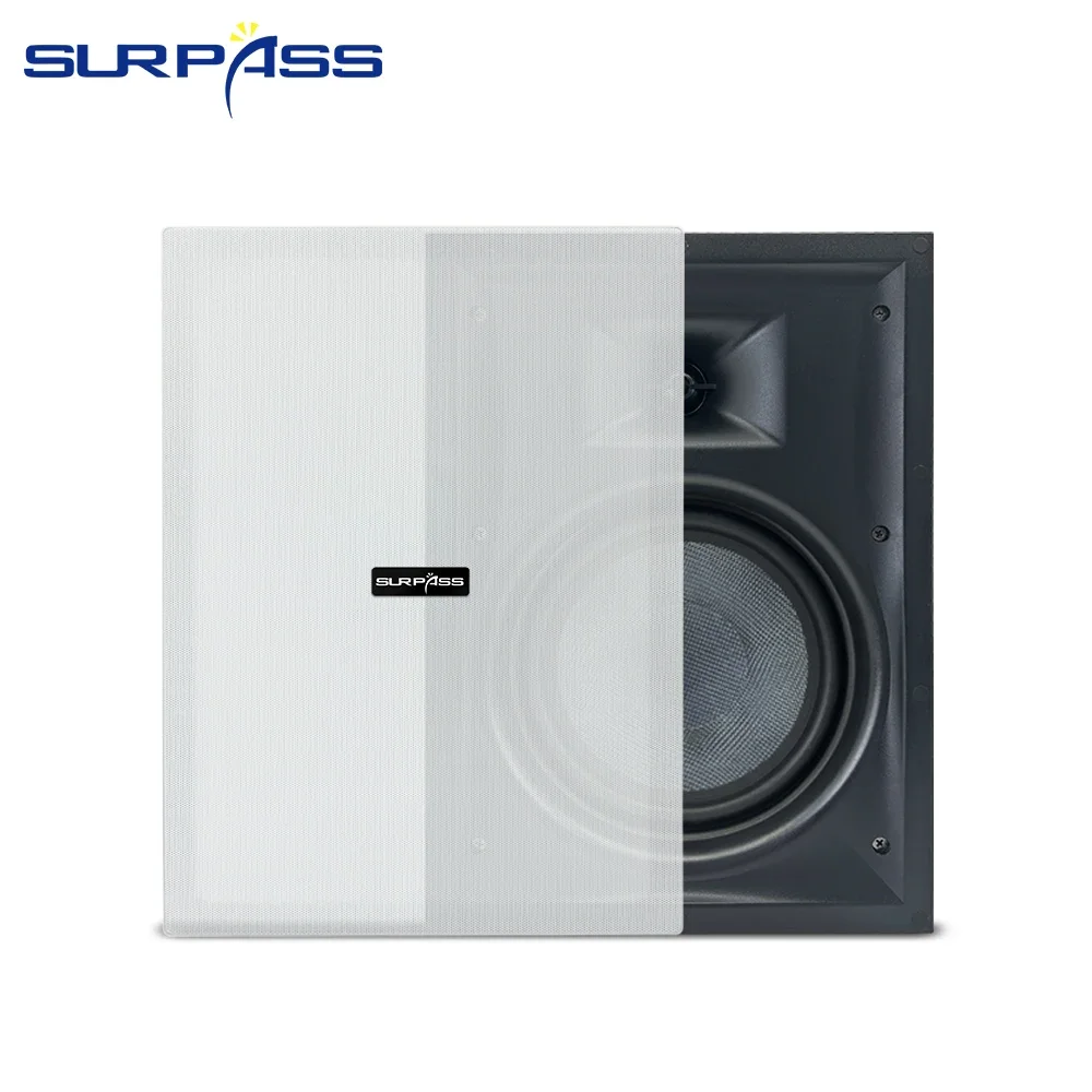80W big power fiber glass wooferTwo-Way in Wall Rectangle Speaker audience HomeAudio System for Public Address Background Music