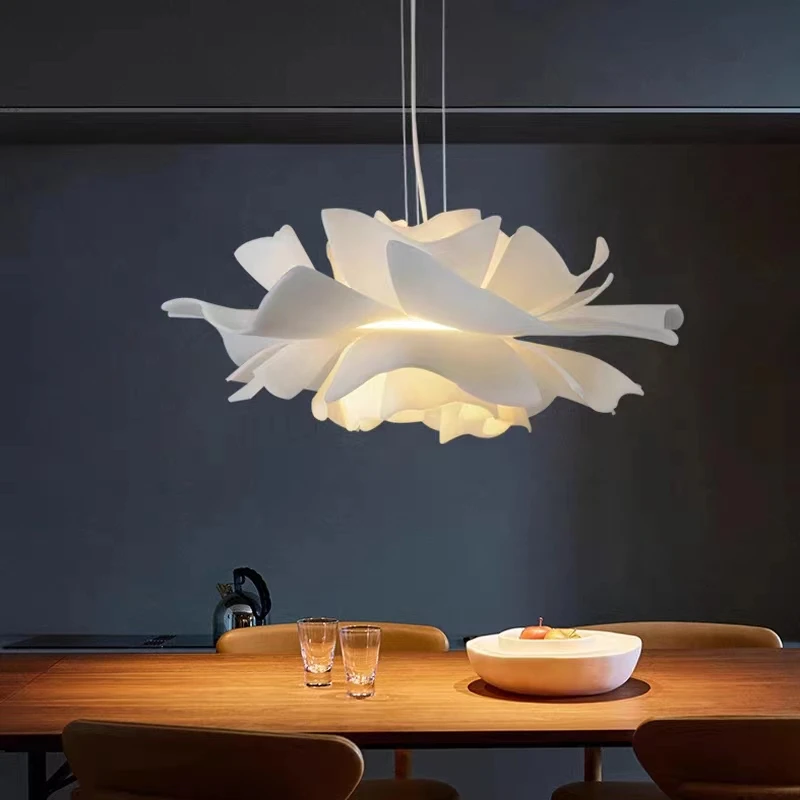 

White Petal Chandelier Nordic Art E27 Pendant Bedroom Living Room Bar Dining Room Children's Room Decorative Lighting Fixture
